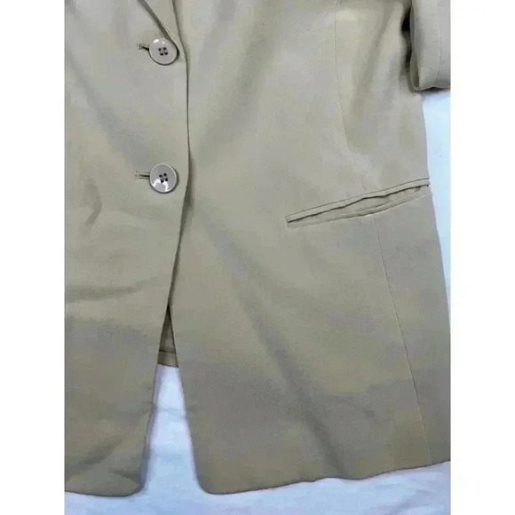 Talbots Pure Silk Blazer Womens Size 12 Beige Jacket Corpcore Suit Jacket Work - Picture 2 of 8